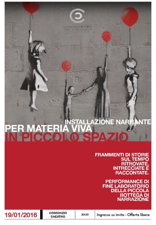 Installazione narrante per materia viva in piccolo spazio