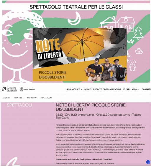 NOte di libertà per il Festival Il Coraggio delle Emozioni